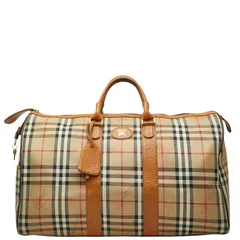 バーバリー ノバチェック シャドーホース ボストンバッグ ベージュ ブラウン キャンバス レザー レディース BURBERRY【1-0270784】のサムネイル