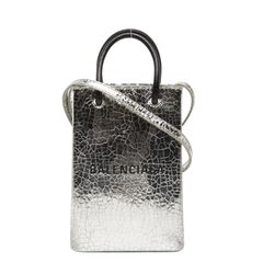 BALENCIAGA ショッピングフォンホルダー A5 シルバー - メルカリ BALENCIAGA ショッピングフォンホルダー A5 シルバー