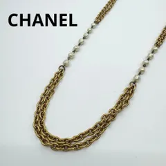 美品】CHANEL シャネル ダブルサークル パール ロングネックレス 