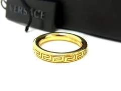 VERSACE ヴェルサーチェ リング 指輪 グレカ ゴールド メタル ユニセックス 美品のサムネイル