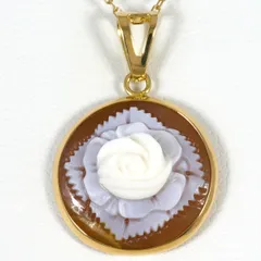 K18YG ネックレス シェルカメオ 総重量約3.0g 約39cmのサムネイル