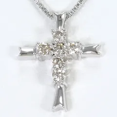 K18WG ネックレス ダイヤモンド 0.09ct 総重量約1.6g 約40cm