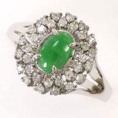 40/美品 Pt900 翡翠 ヒスイ2.18ct ダイヤ計0.45 リング 指輪 - メルカリ