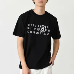 MM6 MAISON MARGIELA エムエムシックス メゾンマルジェラ Tシャツ トップス ツーレイヤー コットンジャージー SH0GC0001 STJ391 メンズ ユニセックス ブラック 半袖 コットン ナンバリング マルジェラ カレンダーロゴのサムネイル