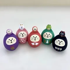 concombre デコレ 猫だるま 5点セット まったりマスコット ミニ置物のサムネイル