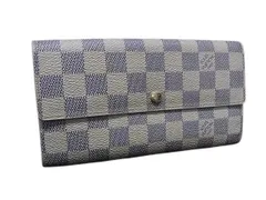 LOUIS VUITTON ルイヴィトン 財布 ダミエアズール ポルトフォイユ サラ N61735 アズール PVC レザー ユニセックス 二つ折り長財布 ゴールド金具
