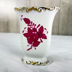 HEREND ヘレンド アポニーピンク フラワーベース 花瓶 金彩 ハンド