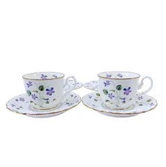 Noritake ノリタケ ボーンチャイナ カップ・ソーサー 2セット すみれ