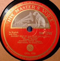 78RPM/SP 매기·테이트, 제럴드·무 퍼셀 별로 아름다운 섬 / 님프와 목동 DA1790 HIS MASTERS VOICE /00500