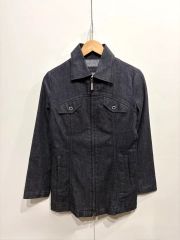 マドモアゼルノンノン NONNON ノーカラー ジャケット M デニム 新品】マドモアゼルノンノン麻100% ジャケット ネイビー - メルカリ