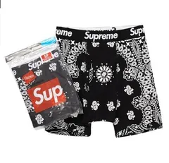 Supreme x Hanes 22aw Bandana Boxer Briefs 2PACK ブラック S シュプリーム ヘインズ バンダナ柄 ボクサーブリーフ 新品未開封のサムネイル