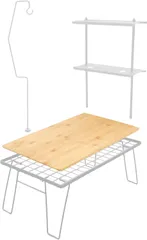 “ フィールドラック カスタム自在 ” キャンキャンパー 分散耐荷重30Kg 専用パーツも充実 キャンピングラック ブラック アウトドア テーブル スチール メッシュ ラック スタンド キャンプギアのサムネイル