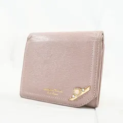 サマンサタバサ プチチョイス Samantha Thavasa Petit Choice 折財布 二つ折り パールモチーフ サイドバー ピンク レディース
