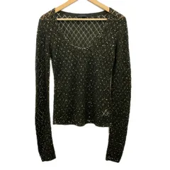 DONNAKARAN(ダナキャラン) 長袖カットソー サイズM レディース美品  - ダークグリーン スパンコールのサムネイル