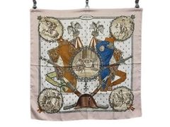 HERMES エルメス スカーフ カレ90 ピンク系×マルチカラー シルク100