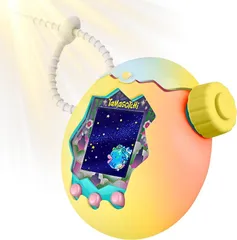 Newzerol【日光変色タイプ】Tamagotchi Paradise(たまごっちパラダイス)保護ケース＋ズームダイヤルカバー 通信に対応 一体型開蓋 シリコン素材 ツートンカラー 衝撃吸収 耐久性 すり傷防止 （半透明ブルー/クリームイエロー/ペーシュ）のサムネイル