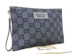 GUCCI グッチ クラッチバッグ 770662 グレー系×ブラック系 GGキャンバス ユニセックス セカンドバッグ 新品未使用展示品 GUCCI グッチ クラッチバッグ 770662 グレー系×ブラック系 GG