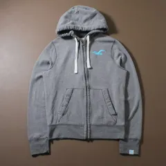 Hollister ホリスター グレー 起毛 フードジップアップ P256のサムネイル