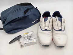 PUMA ゴルフシューズ セット 26.5㎝ ホワイト ネイビー ダイヤル式 ケース付き_Y9538