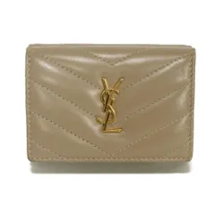 SAINT LAURENT PARIS サンローランパリ カサンドラ オリガミ タイニーウォレット キルティング スナップボタン 札入れ カードケース コインケース YSL ダスティグレー 三つ折り財布 668274 AAA44 1722