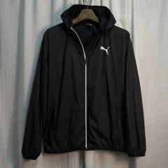 リバーシブル☆プーマ 肉厚 パデットジャケット 中綿 異素材 黒×黄緑 M 