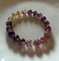 天然 アメジスト シトリン 水晶 特大 大玉 数珠 ブレスレット - メルカリ