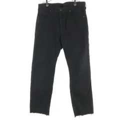 EDWIN エドウィン コットン カットオフ ストレートデニムパンツ 33 ブラック メンズ 古着