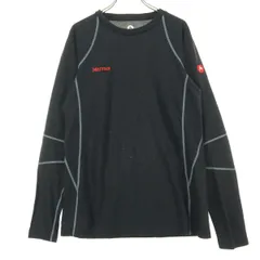 MARMOT マーモット ワンポイントロゴ 長袖 クルーネック ウェア L ブラック メンズ 古着のサムネイル