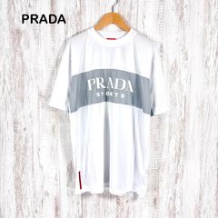 519【美品・人気XL】プラダ 三角プレートロゴTシャツ ホワイト 現行 即