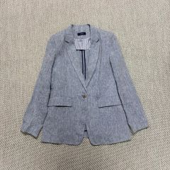 24SS スピックアンドスパン 40 リネンエアリージャケット ヘリンボーン