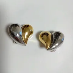 GIVENCHY ジバンシー イヤリング コンビカラー ハートモチーフ ゴールド シルバー ヴィンテージ ブランドアクセサリー