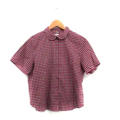 シャンブルドゥシャーム chambre de charme タグ付き シャツ ブラウス 半袖 コットン チェック F レッド 赤 /KT38のサムネイル