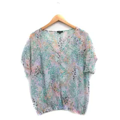 トッカ TOCCA カットソー Tシャツ 半袖 Vネック 総柄 0 グリーン 緑 /KT33のサムネイル