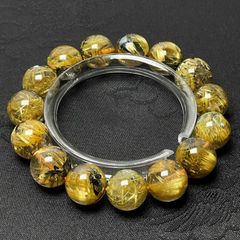 超大！天然石☆【70A極!極満針ルチルクォーツ】☆ブレスレット 天然石A