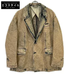 DIESEL　ディーゼル　ネイビー系 ブリーチ加工 デニムテーラードジャケット　L