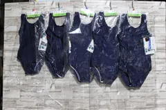 140cm 2着セット 新品 ツーウェイ＆ジャージ素材 東レ スクール水着 濃紺 レギュラーワンピース 女の子 無地 学校