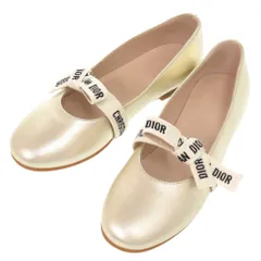 未使用 ディオール MISS B ミスビー サイズ32 レザー ゴールド バレエフラットシューズ 0497 Dior キッズのサムネイル