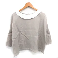 ネストローブ nest Robe bisque by シャツ ブラウス バックボタン リネン ゆったり 七分袖 ベージュ 薄茶 /TTのサムネイル