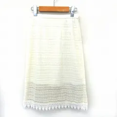 ムルーア MURUA スカート タイト 膝下丈 レース バックジップ S ホワイト /ST45のサムネイル