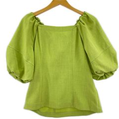 emmi atelier メッシュ パフスリーブ トップス - メルカリ