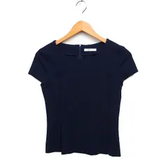 ダイアンフォンファステンバーグ DIANE von FURSTENBERG DF STUDIO タック カットソー  半袖 無地 0 ネイビー 紺 /FT18のサムネイル