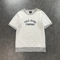 90s 00s POLO JEANS RALPH LAUREN ポロジーンズ ラルフローレン 半袖 スウェットシャツ トレーナー クルーネック ロゴ刺繍 グレー ヴィンテージ メンズのサムネイル