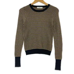 ZARA ザラ 総柄 クルーネックニット sizeEUR S/ベージュ×ブラック