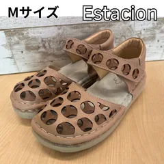 Estacion エスタシオン パンチングデザイン本革ストラップパンプス Mサイズ【tge568】のサムネイル