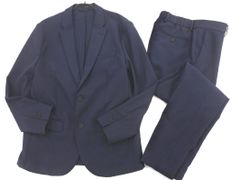 美品 ビームス BEAMS シアサッカー セットアップスーツ ネイビー S 