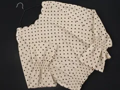 natural couture ナチュラルクチュール ドット スカラップネック ブラウス シャツ sizeF/ベージュｘ黒 ■◇ レディースのサムネイル
