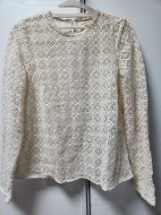 SÉZANE 刺繍入りホワイト長袖ブラウス 34 セザンヌ パリ - メルカリ