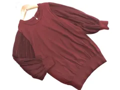 le.coeur blanc ルクールブラン シフォン プリーツスリーブ ニット セーター size38/ワイン ■◇ レディースのサムネイル