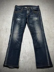 archive 00s HIDEAWAYS NICOLE Black Pigment Bit Denim Jeans ブーツカット ⁡フレア Y2K お兄系のサムネイル