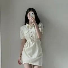 ベルト付き ミニ ワンピース